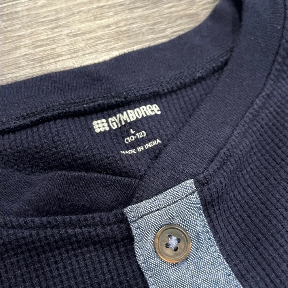 Gymboree Navy Long Sleeve Tee with Button Detail